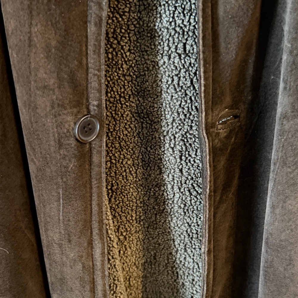 Pacific Trail Mens 2XT Chocolate Brown 100% Leather/suede Coat w/ Sherpa Lining - Picture 13 of 13